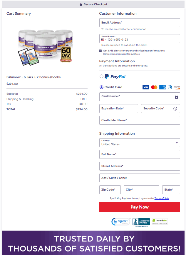 Balmorex pro-order-page
